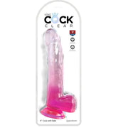 KING COCK - CLEAR DILDO MIT HODEN 20.3 CM ROSA KING COCK