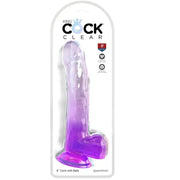 KING COCK - CLEAR DILDO MIT HODEN 20.3 CM LILA KING COCK