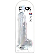 KING COCK - CLEAR DILDO MIT HODEN 20.3 CM TRANSPARENT KING COCK