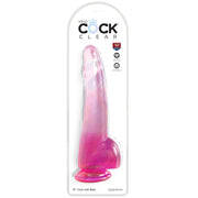 KING COCK - CLEAR DILDO MIT HODEN 19 CM ROSA KING COCK
