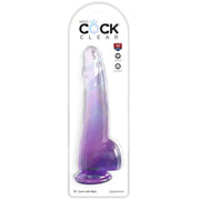 KING COCK - CLEAR DILDO MIT HODEN 19 CM LILA KING COCK
