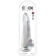 KING COCK - CLEAR DILDO MIT HODEN 19 CM TRANSPARENT KING COCK