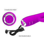 PRETTY LOVE - GLORIA WIEDERAUFLADBARER KANINCHENVIBRATOR, WASSERDICHT, LILA - ENGEFREUNDE.COM