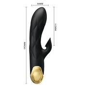 PRETTY LOVE - SCHWARZER WIEDERAUFLADBARER, VERGOLDETER LUXUSVIBRATOR PRETTY LOVE C-TYPE