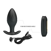 PRETTY LOVE - REGINA ANAL PLUG WIEDERAUFLADBARER VIBRATOR SCHWARZ PRETTY LOVE BOTTOM