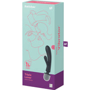 SATISFYER - TRIPLE LOVER RABBIT VIBRATOR MASSAGER GRAU SATISFYER VIBRATOR