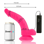 DIVERSIA - FLEXIBLER VIBRIERENDER DILDO ROSA 21.5 CM -O- 4.5 CM DIVERSIA