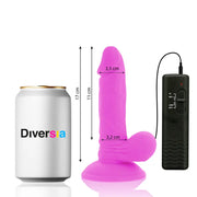DIVERSIA - FLEXIBLER VIBRIERENDER DILDO LILA 17 CM -O- 3.3 CM DIVERSIA
