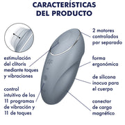 SATISFYER - TAP & CLIMAX 1 AUFLEGVIBRATOR GRAU SATISFYER LAYONS