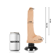 BASECOCK - REALISTISCHER VIBRATOR 2-1 SCHWARZ 18.5 CM -O- 4 CM BASECOCK