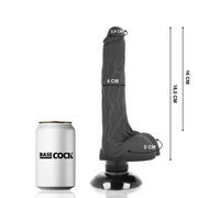 BASECOCK - REALISTISCHER VIBRATOR 2-1 SCHWARZ 18.5 CM -O- 4 CM BASECOCK