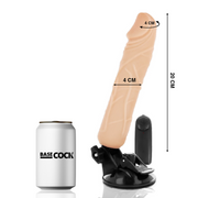 BASECOCK - REALISTISCHER VIBRATOR MIT FERNBEDIENUNG SCHWARZ 20 CM -O- 4 CM BASECOCK