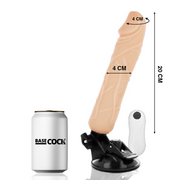 BASECOCK - REALISTISCHER VIBRATOR MIT FERNBEDIENUNG SCHWARZ 20 CM -O- 4 CM BASECOCK