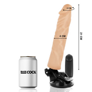 BASECOCK - REALISTISCHER VIBRATOR MIT FERNBEDIENUNG SCHWARZ 21 CM -O- 4 CM BASECOCK