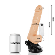 BASECOCK - REALISTISCHER VIBRATOR MIT FERNBEDIENUNG SCHWARZ MIT HODEN 19.5 CM -O- 4 CM BASECOCK