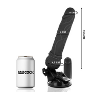 BASECOCK - REALISTISCHER VIBRATOR MIT FERNBEDIENUNG SCHWARZ 19.5 CM -O- 4 CM BASECOCK