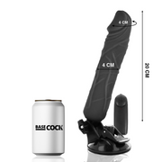 BASECOCK - REALISTISCHER VIBRATOR MIT FERNBEDIENUNG SCHWARZ 20 CM -O- 4 CM BASECOCK