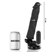 BASECOCK - REALISTISCHER VIBRATOR MIT FERNBEDIENUNG SCHWARZ 21 CM -O- 4 CM BASECOCK