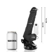 BASECOCK - REALISTISCHER VIBRATOR MIT FERNBEDIENUNG SCHWARZ MIT HODEN 19.5 CM -O- 4 CM BASECOCK