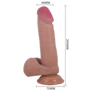 PRETTY LOVE - REALISTISCHER DILDO DER SLIDING SKIN-SERIE MIT SLIDING SKIN-SAUGNAPF BRAUN 20,5 CM PRETTY LOVE HIGH GRADE