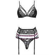 LIVCO CORSETTI FASHION - SNEHANA LC 90443 BH + STRUMPFGÜRTEL + HÖSCHE SCHWARZ LIVCO CORSETTI SETS