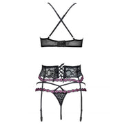 LIVCO CORSETTI FASHION - SNEHANA LC 90443 BH + STRUMPFGÜRTEL + HÖSCHE SCHWARZ LIVCO CORSETTI SETS