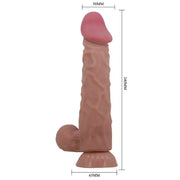PRETTY LOVE - REALISTISCHER DILDO DER SLIDING SKIN-SERIE MIT SLIDING SKIN-SAUGNAPF BRAUN 24 CM PRETTY LOVE HIGH GRADE