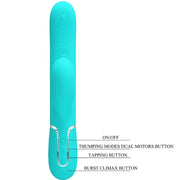 PRETTY LOVE - PERLITA MULTIFUNKTIONS-3-IN-1-G-PUNKT-VIBRATOR AQUA GRÜN PRETTY LOVE FLIRTATION