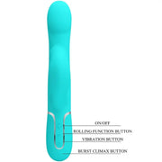 PRETTY LOVE - RABBIT VIBRATOR PEARLS AQUA GREEN PRETTY LOVE FLIRTATION