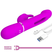 PRETTY LOVE - DEJON RABBIT VIBRATOR 3 IN 1 MULTIFUNKTIONS FUCSIA - ENGEFREUNDE.COM