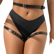 SUBBLIME - LEDER TAILLE UND BEIN HARNESS SCHWARZ EINE GRÖSSE SUBBLIME FETISH