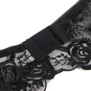SUBBLIME - 3-TEILIGES SET BH + STRING + STRUMPFBAND BLUMENPRINT SCHWARZ L/XL SUBBLIME SETS