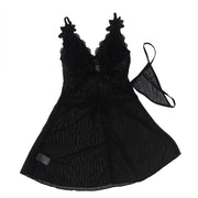 SUBBLIME - BABYDOLL-TÜLLSTOFF MIT SPITZE UND BLUMENDETAIL SCHWARZ L/XL SUBBLIME BABYDOLLS