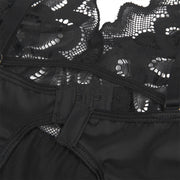 SUBBLIME - BABYDOLL MIT BLUMENPRINT AUF DER BRUST SCHWARZ L/XL SUBBLIME BABYDOLLS