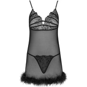 LIVCO CORSETTI FASHION - ZERUNAM SET BABYDOLL + SCHWARZER TANGA LIVCO CORSETTI SETS
