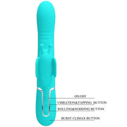 PRETTY LOVE - MULTIFUNKTIONS-KANINCHENVIBRATOR 4 IN 1 SCHMETTERLING AQUAGRÜN PRETTY LOVE FLIRTATION