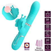 PRETTY LOVE - MULTIFUNKTIONS-KANINCHENVIBRATOR 4 IN 1 SCHMETTERLING AQUAGRÜN PRETTY LOVE FLIRTATION