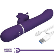 PRETTY LOVE - MULTIFUNKTIONS-KANINCHENVIBRATOR 4 IN 1 SCHMETTERLING LILA - ENGEFREUNDE.COM