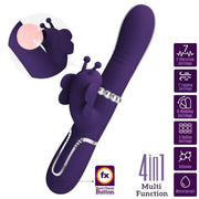 PRETTY LOVE - MULTIFUNKTIONS-KANINCHENVIBRATOR 4 IN 1 SCHMETTERLING LILA - ENGEFREUNDE.COM