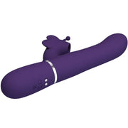 PRETTY LOVE - MULTIFUNKTIONS-KANINCHENVIBRATOR 4 IN 1 SCHMETTERLING LILA - ENGEFREUNDE.COM