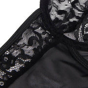 SUBBLIME - TEDDY MIT STRUMPFBAND MIT SPITZENDETAIL UND STREIFEN SCHWARZ L/XL SUBBLIME BODIES