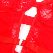 SUBBLIME - TEDDY MIT STRUMPFBAND MIT SPITZENDETAIL UND STREIFEN ROT L/XL SUBBLIME BODIES