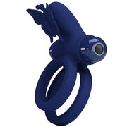 PRETTY LOVE - JAMELE DOPPELRING MIT VIBRATION & SCHMETTERLINGSTIMULATOR BLAU PRETTY LOVE MALE