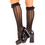 LEG AVENUE - KNIESTRÜMPFE MIT RÜSCHEN WEISS LEG AVENUE HOSIERY