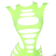 SUBBLIME - 952280 GRÜN LANGRMELIGER ELASTISCHER NETZ-KLEID EINE GRÖSSE SUBBLIME DRESSES