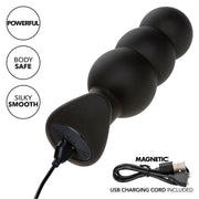 CALEXOTICS - ROCK BOTTOM ANAL PLUG MIT PERLEN 10 VIBRATIONEN SILIKON SCHWARZ CALEXOTICS