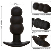 CALEXOTICS - ROCK BOTTOM ANAL PLUG MIT PERLEN 10 VIBRATIONEN SILIKON SCHWARZ CALEXOTICS
