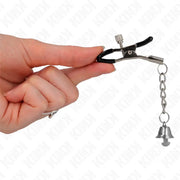 KINK - SILBERNE NIPPELKLEMMEN MIT GLOCKENANHÄNGER 6 CM KINK NIPPLE GRIP