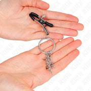 KINK - O-RING NIPPELKLEMME UND KLEINE KETTE SILBER 6 CM KINK NIPPLE GRIP
