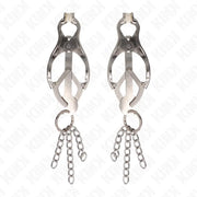 KINK - JAPANISCHE KLEEBLATT-NIPPELKLAMMERN MIT KLEINEN KETTEN SILBER KINK NIPPLE GRIP